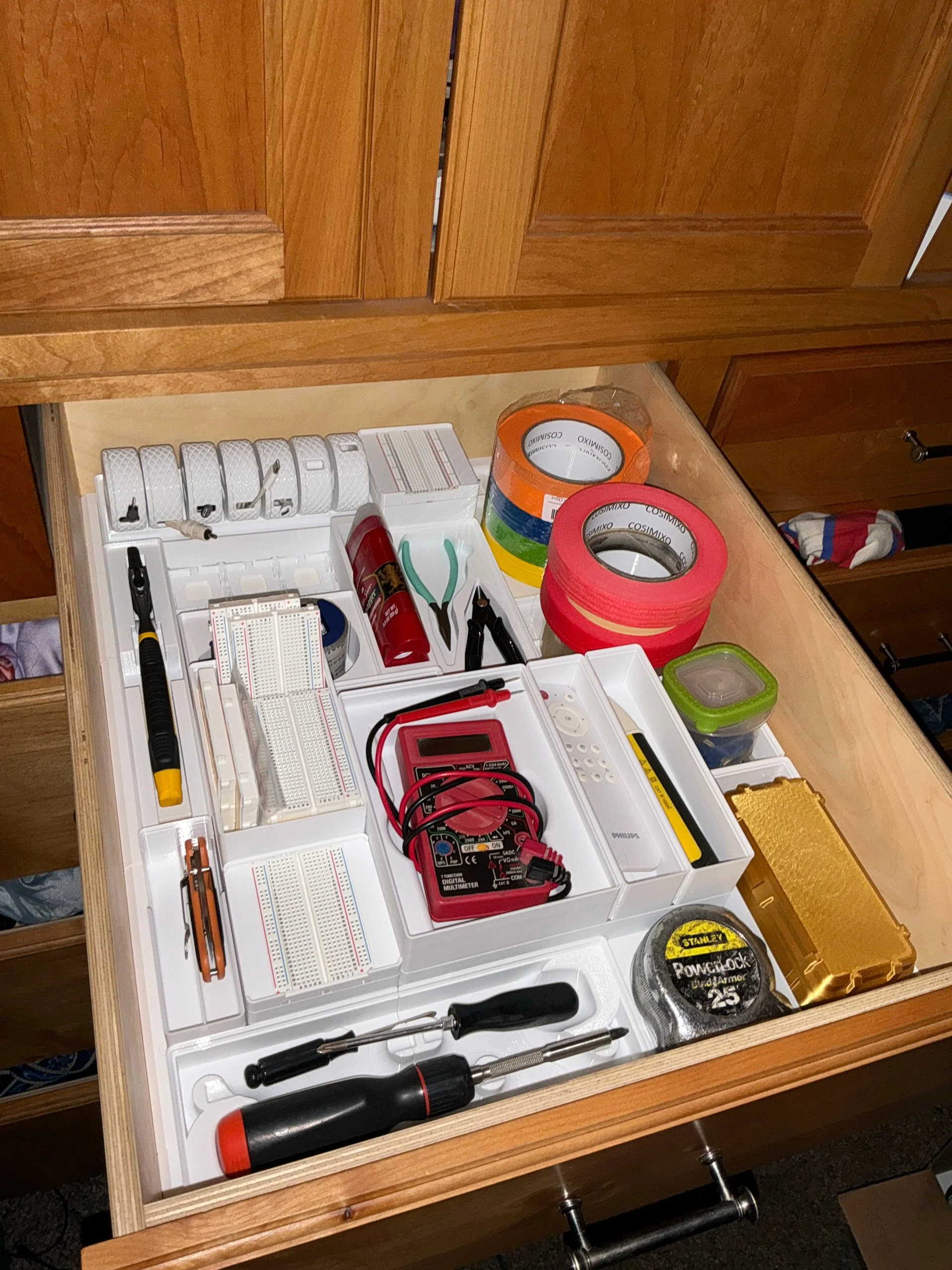 Organized and orderly drawers.