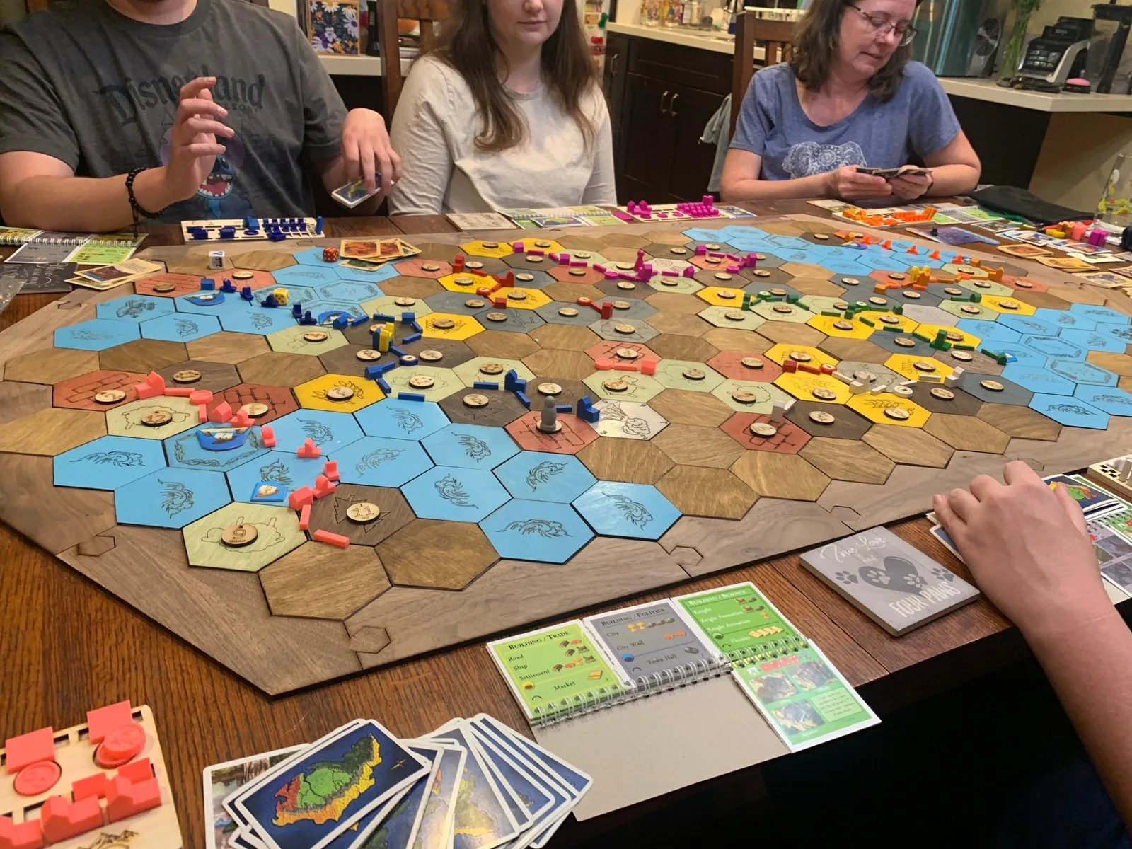A big game of Catan with friends.