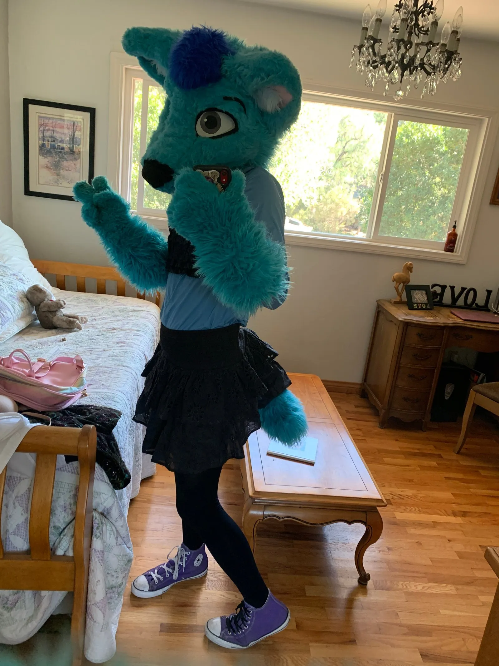 For my fursuit, I often prefer skirts and dresses despite the character having both masculine and feminine sides.