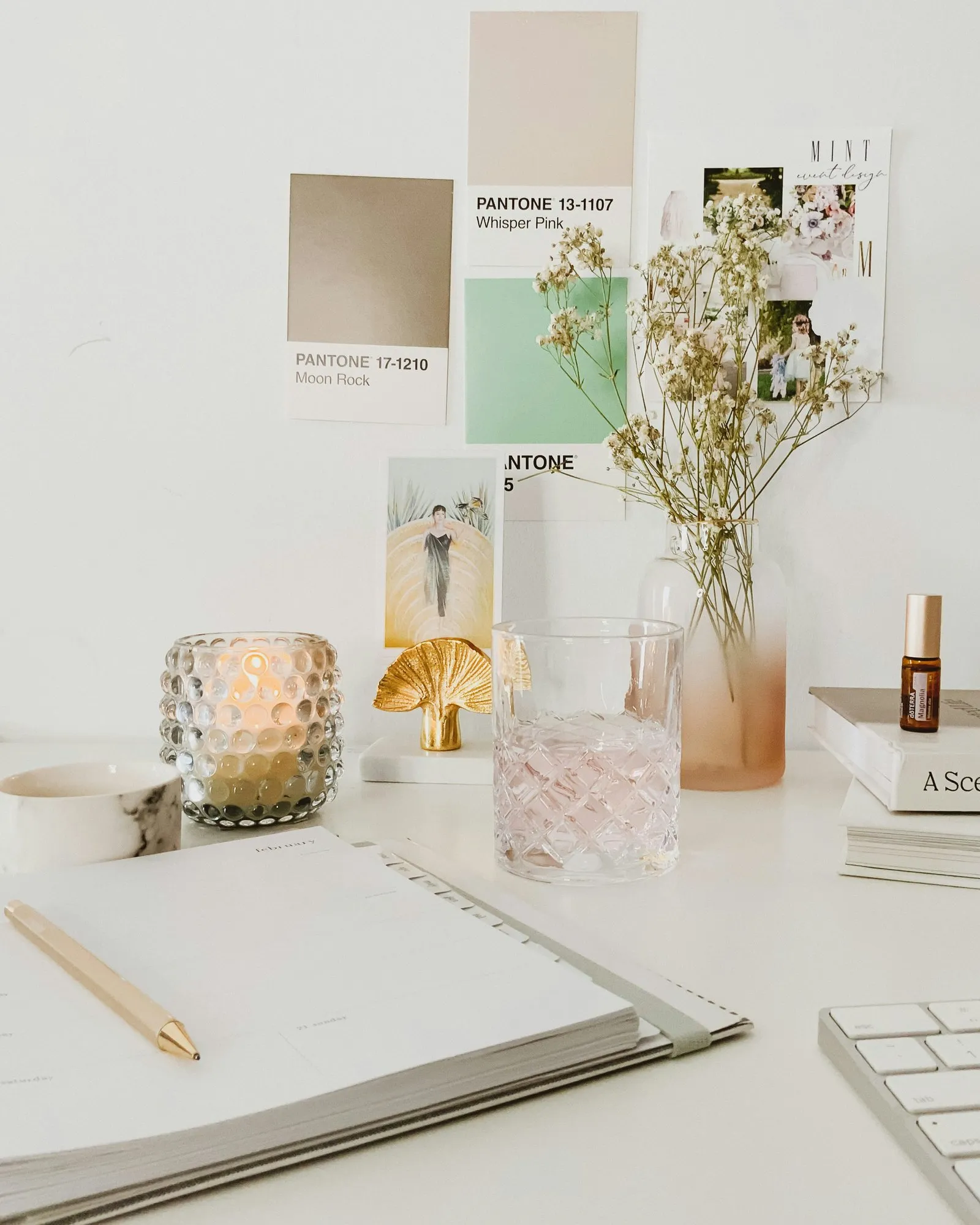 Moodboard example with color pallette.