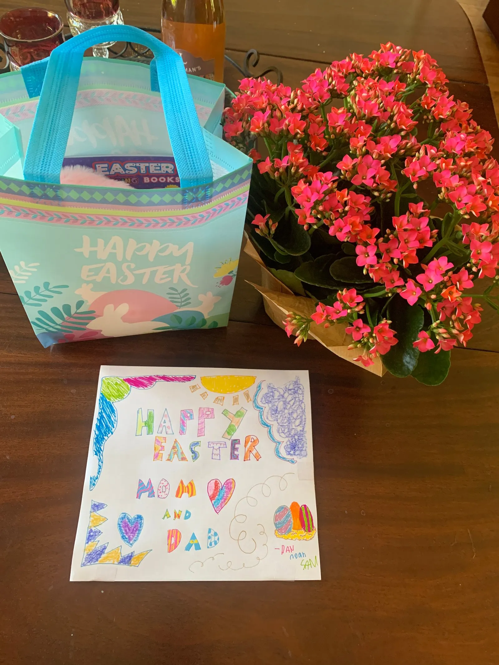 Easter card, gift, and spring blooms—made for my dear parents.