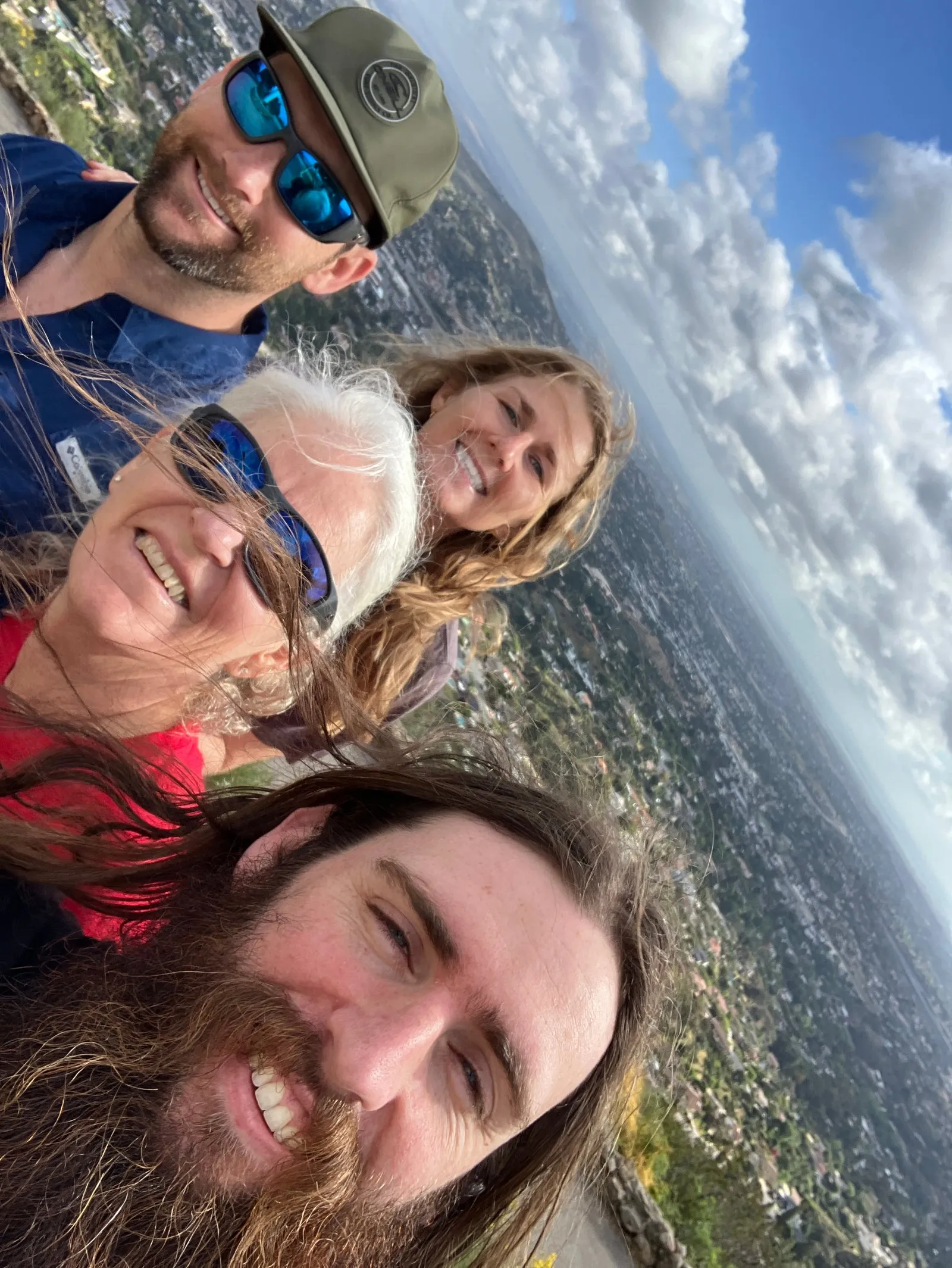 Me with my mom, brother, and his girlfriend, on Mount Helix