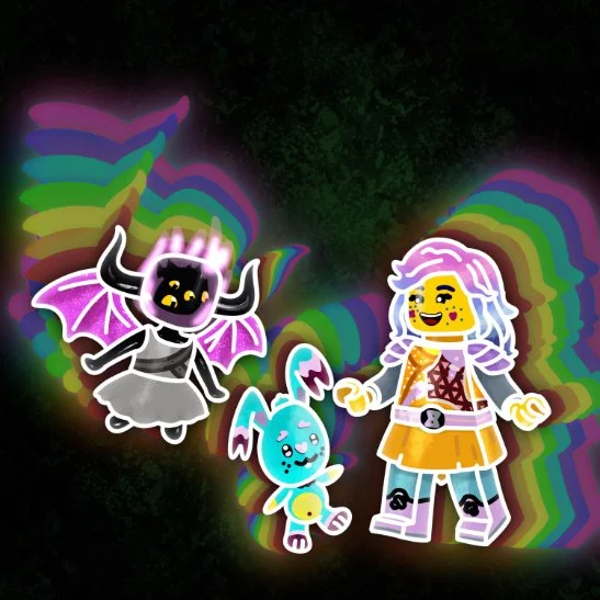 Finished Art With lines, coloring, and shading. Characters are from Lego DreamzzZ