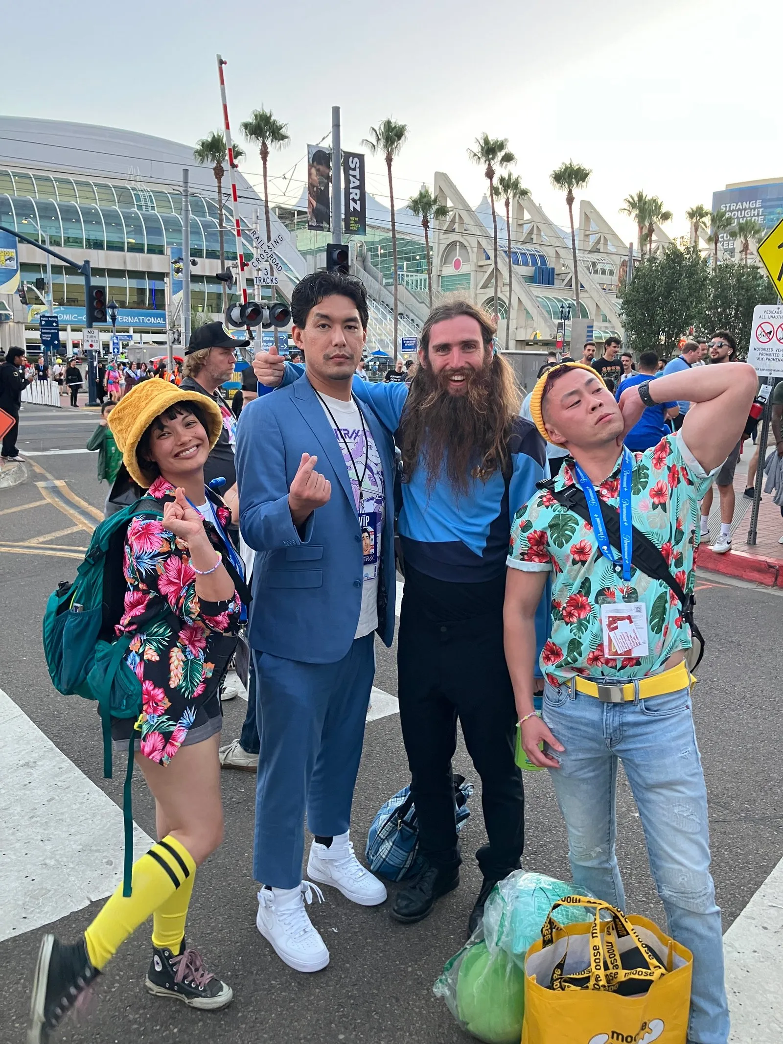 Selfie with cosplayers of K-Pop Demon Hunters at Comic-Con weekend. I love Bobby!