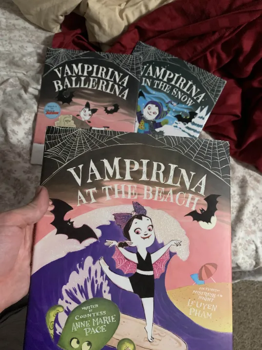 Vampirina Board Books that I bought. The Disney+ Show is so good and I have yet to watch the 2025 series where she’s a teenager :0