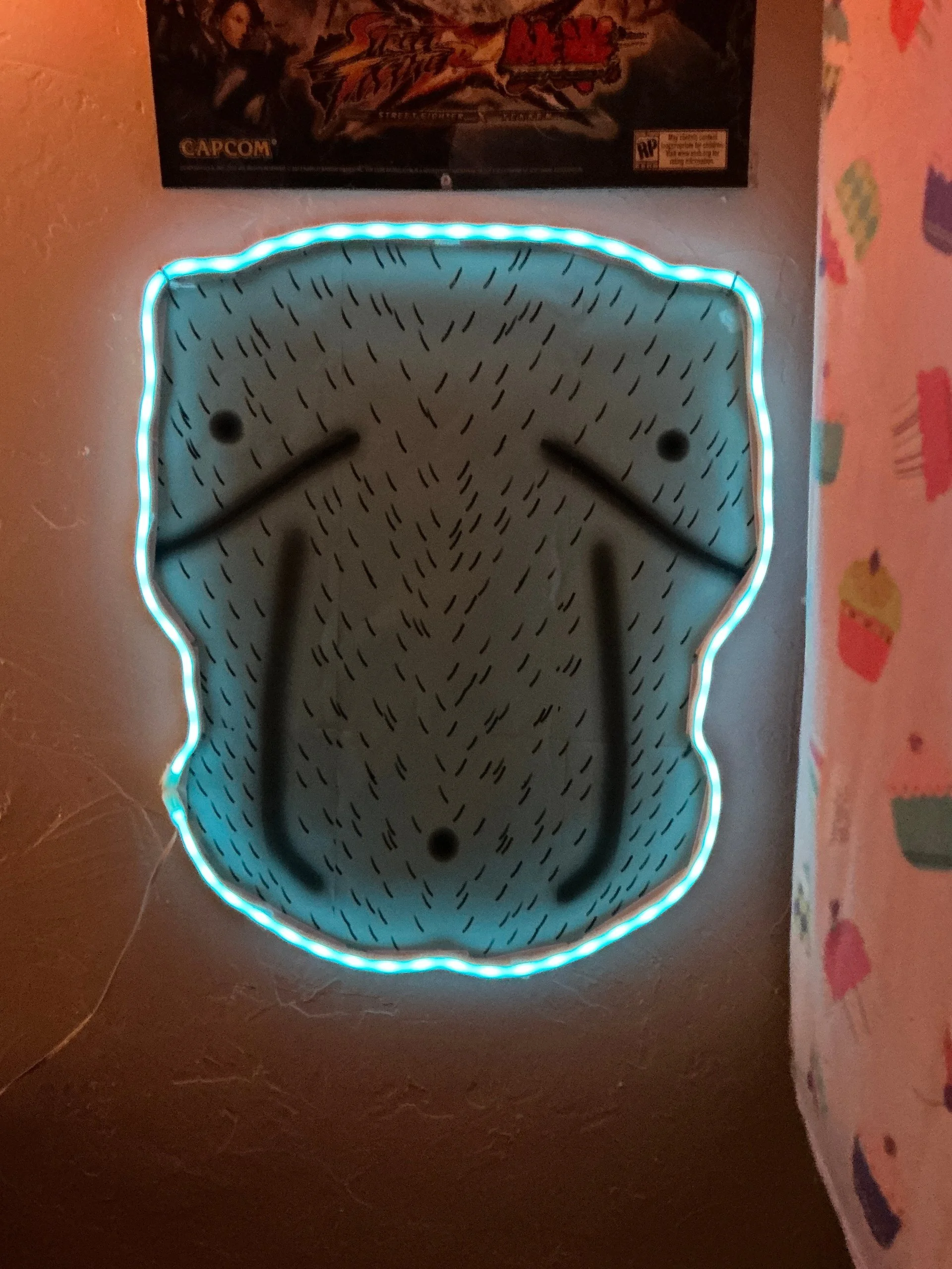 A light-strip torso cutout project in progress.