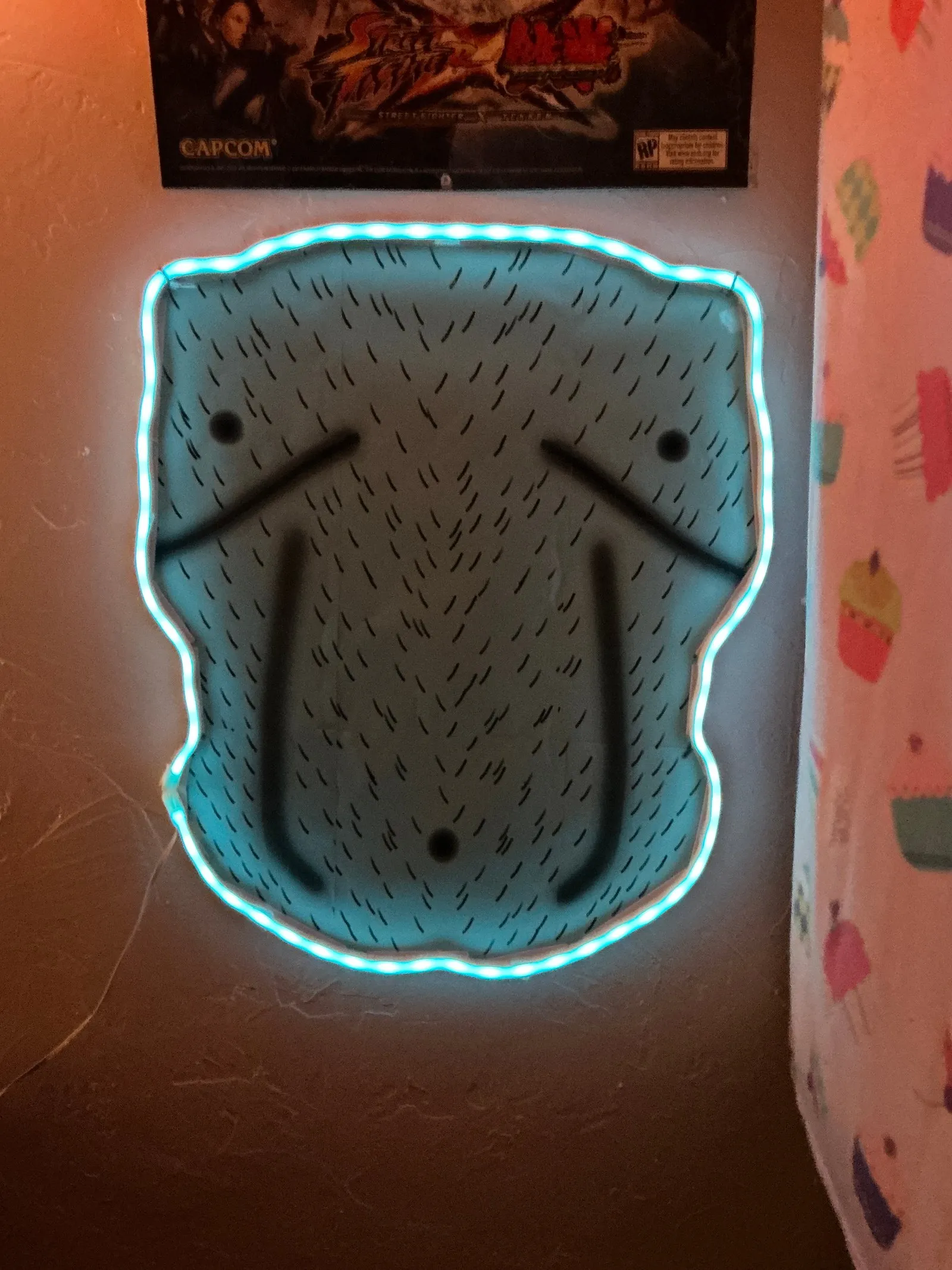 A light-strip torso cutout project in progress.