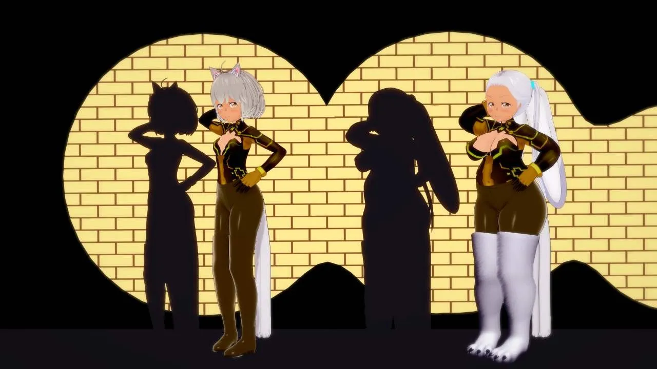 My 3D models of Doe Steele, before and after her experimentation with genetic modding. Rendered in CharaStudio using user-created mods and a community scene.