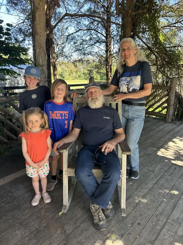 My parents visiting their nephews and niece