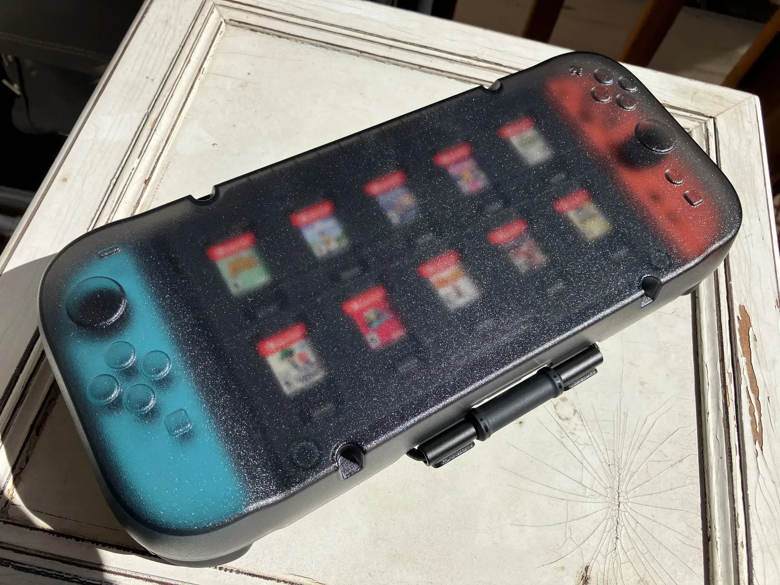 The Switch 2 in its case, ready for Mario Kart World nights.