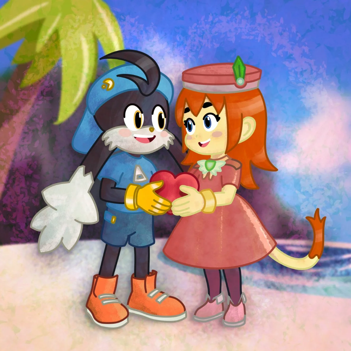 Klonoa - Klonoa and Lolo ship fanart I made for a friend